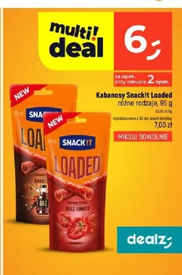 Kabanosy Snack!t Loaded Barbecue promocja w Dealz