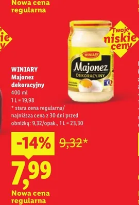 Majonez Dekoracyjny Winiary promocja w Lidl