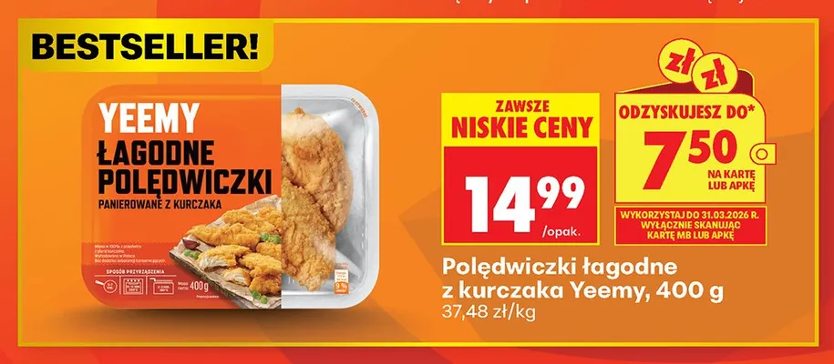 Polędwiczki łagodne z kurczaka panierowane promocja w Biedronka