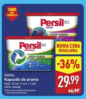 Kapsułki do prania Discs Universal Persil promocja w Aldi