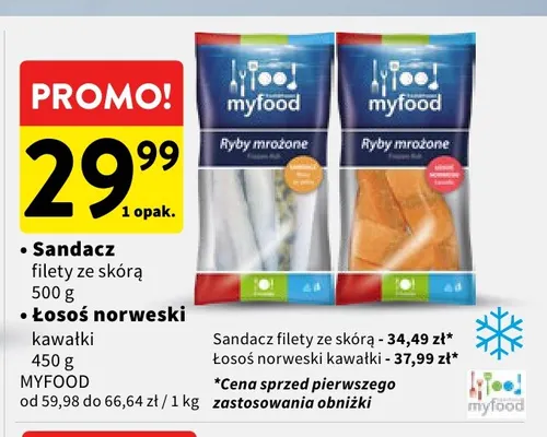 Sandacz filety ze skórą Myfood promocja w Intermarche