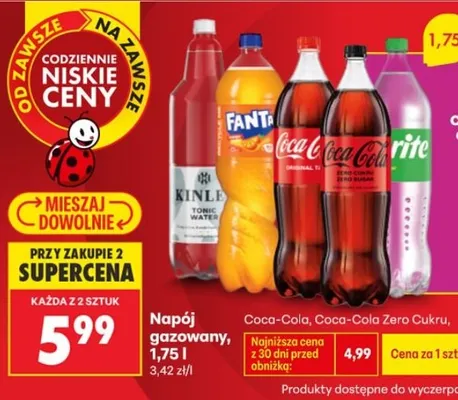 Napój gazowany 1.75 l promocja w Biedronka