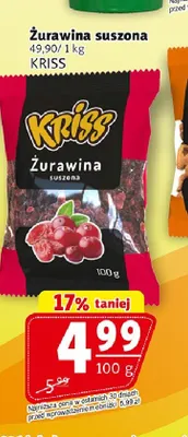 Żurawina suszona KRISS promocja w Prim Market