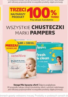 Chusteczki nawilżane dla dzieci Pampers Fresh & Clean promocja w Kaufland