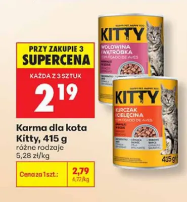 Karma dla kota Kitty kurczak i cielęcina promocja w Biedronka