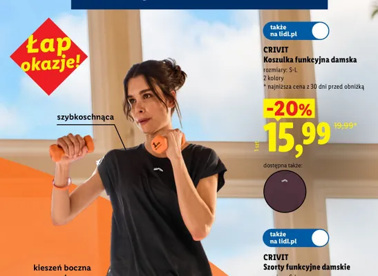 Koszulka funkcyjna damska Crivit promocja w Lidl
