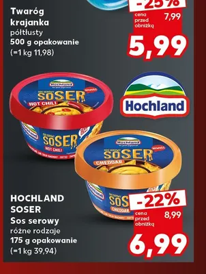 Sos serowy Soser Hochland promocja w Kaufland