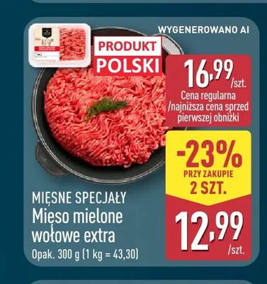 Mięso mielone wołowe extra Mięsne Specjały promocja w Aldi