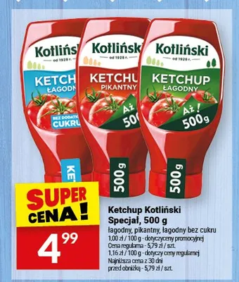 Ketchup łagodny Kotliński Specjal promocja w Twój Market