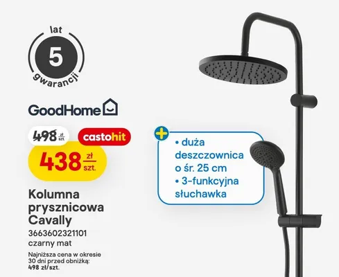 Kolumna prysznicowa Cavally promocja w Castorama
