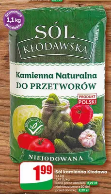Sól kamienna Kłodawa niejodowana promocja w Dino