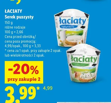 Serek puszysty Łaciate promocja w Lidl