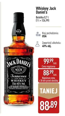 Whiskey Jack Daniel's Tennessee promocja w Aldi