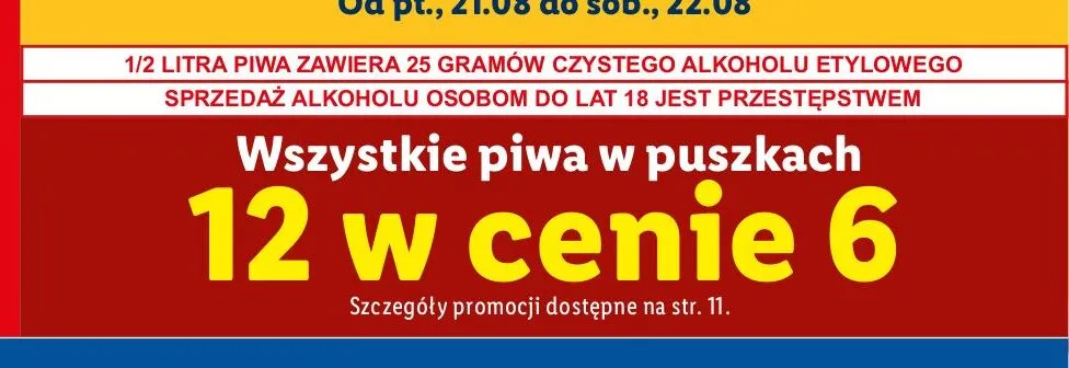 Piwa w puszkach promocja w Lidl