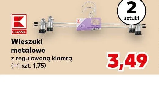 Wieszaki metalowe K-Classic 2-pak promocja w Kaufland