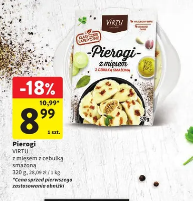 Pierogi z mięsem z cebulką smażoną Virtu promocja w Intermarche