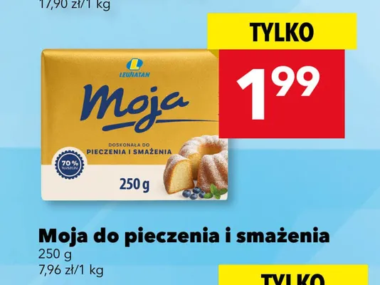 Margaryna Moja do pieczenia i smażenia promocja w LEWIATAN