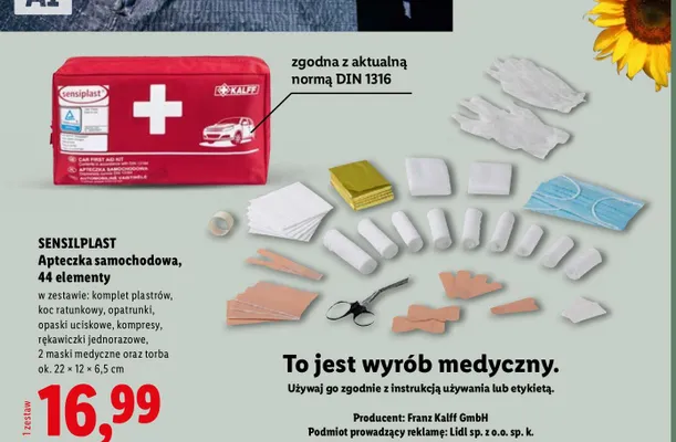 Apteczka samochodowa Sensilplast 44 elementy promocja w Lidl