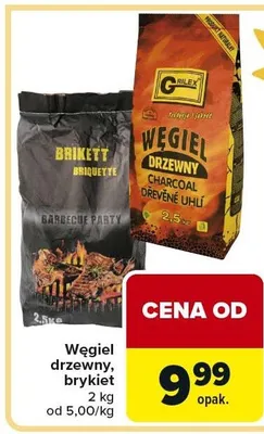 Węgiel drzewny, brykiet od 1 kg promocja w Carrefour