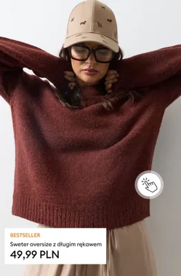 Sweter oversize z długim rękawem promocja w Sinsay