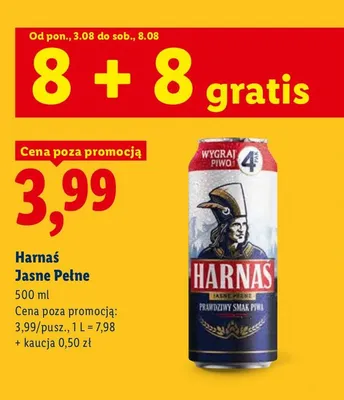 Piwo Harnaś Jasne Pełne promocja w Lidl