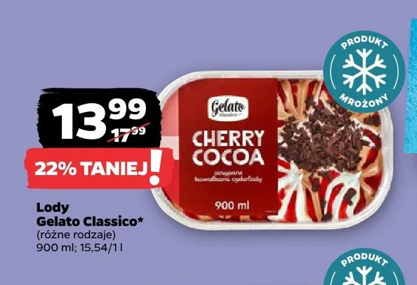 Lody Gelato Classico Cherry Cocoa promocja w Netto