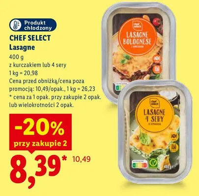 Lasagne z kurczakiem Chef Select promocja w Lidl