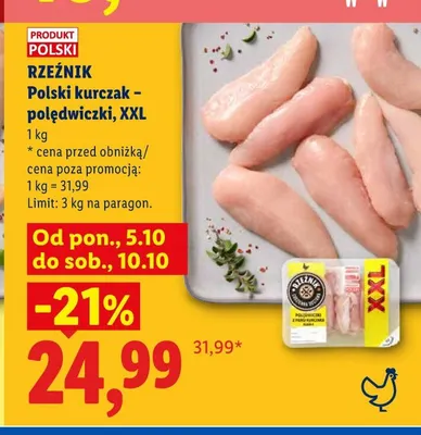 Polski kurczak - polędwiczki XXL Rzeźnik promocja w Lidl