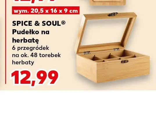 Pudełko na herbatę SPICE & SOUL 20,5x16x9cm promocja w Kaufland