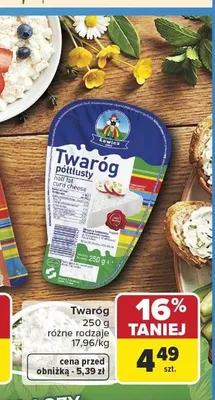 Twaróg półtłusty Łowicz promocja w Carrefour
