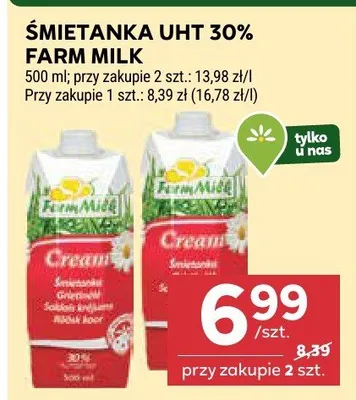 Śmietanka UHT 30% promocja w Stokrotka