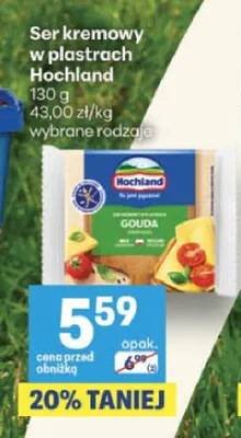 Ser kremowy w plastrach Hochland promocja w Delikatesy Centrum