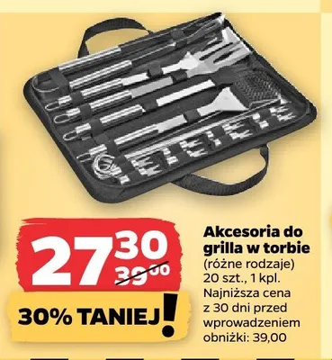 Akcesoria do grilla w torbie 20-pak promocja w Netto