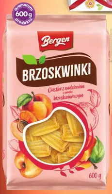 Ciastka Brzoskwinki z nadzieniem brzoskwiniowym Bergen promocja w Dino