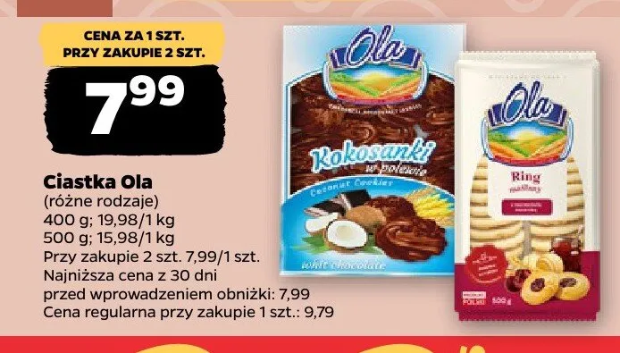 Ciastka Kokosanki w polewie Ola promocja w Netto