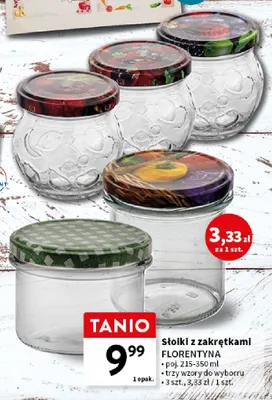 Słoiki z zakrętkami Florentyna 215-350 ml promocja w Intermarche