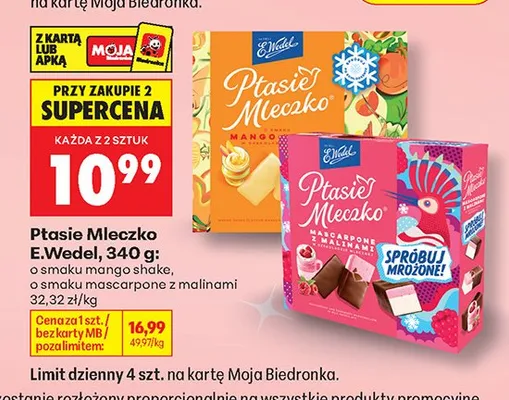 Ptasie Mleczko E.Wedel promocja w Biedronka
