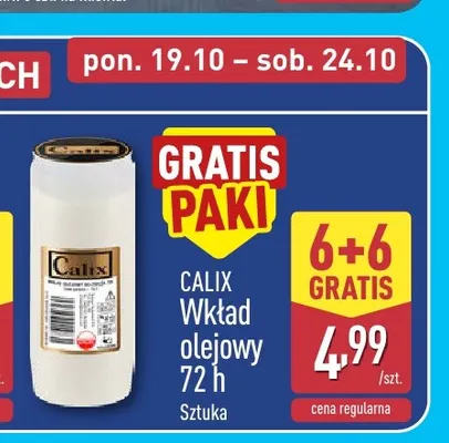 Wkład olejowy 72 h Calix promocja w Aldi