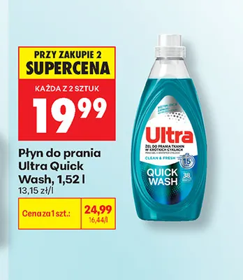 Płyn do prania Ultra Quick Wash promocja w Biedronka