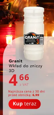 Wkład do zniczy 3D Granit promocja w Poczta Polska