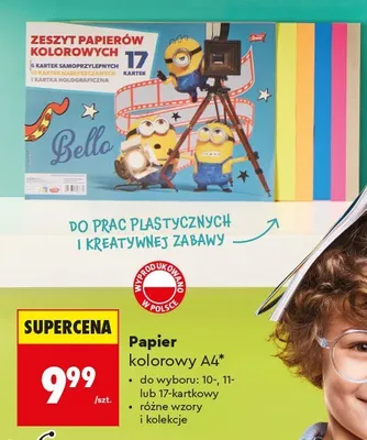 Papier kolorowy A4 10-kartkowy LOOZZ promocja w Biedronka