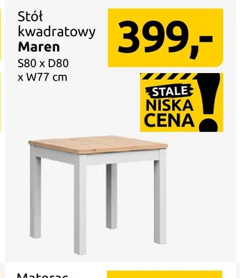 Stół kwadratowy Maren promocja w Black Red White