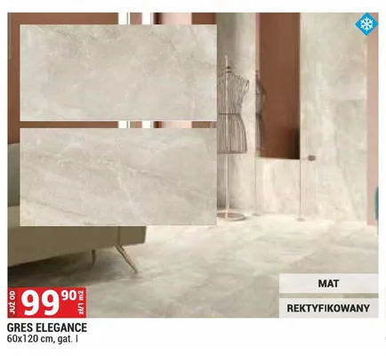 Gres Elegance 60x120cm gat. I mat rektyfikowany promocja w Merkury Market