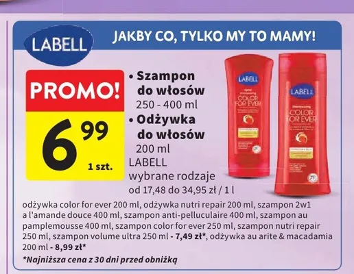 Szampon do włosów Labell promocja w Intermarche