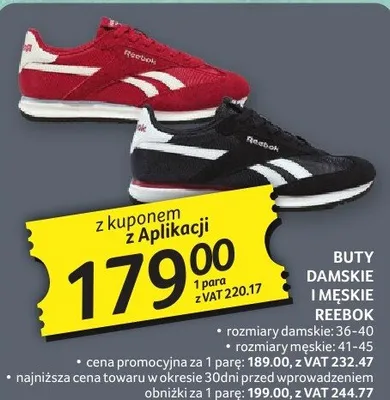 Buty damskie i męskie Reebok promocja w Selgros