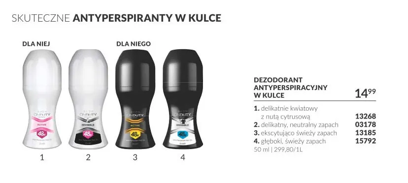 Dezodorant antyperspiracyjny w kulce delikatnie kwiatowy z nutą cytrusową Avon On Duty promocja w AVON