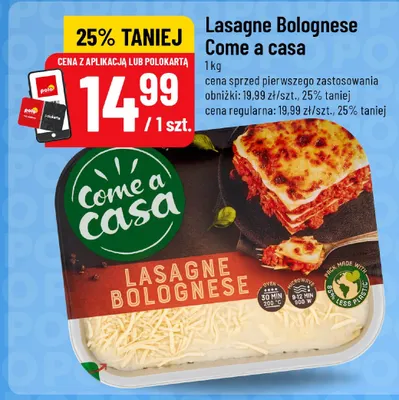 Lasagne Bolognese Come a casa promocja w POLOmarket