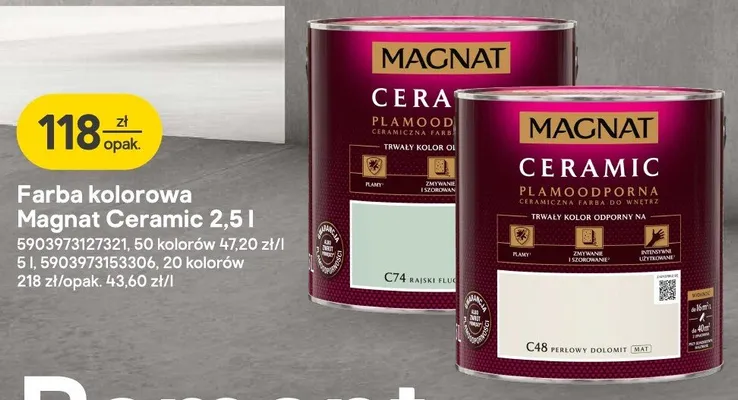 Farba kolorowa Magnat Ceramic promocja w Castorama
