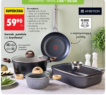 Patelnia AMBITION śr. 26cm promocja w Biedronka