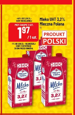 Mleko UHT 3,2% Mleczna Polana promocja w POLOmarket